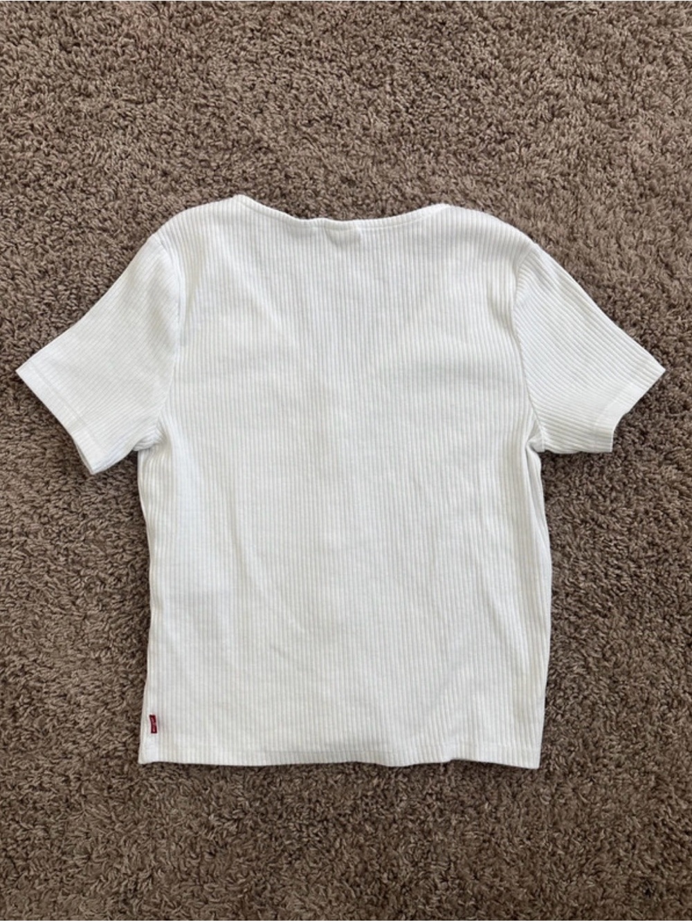 Levi’s White Ribbed Button Front Top | M - Picture 5 of 10